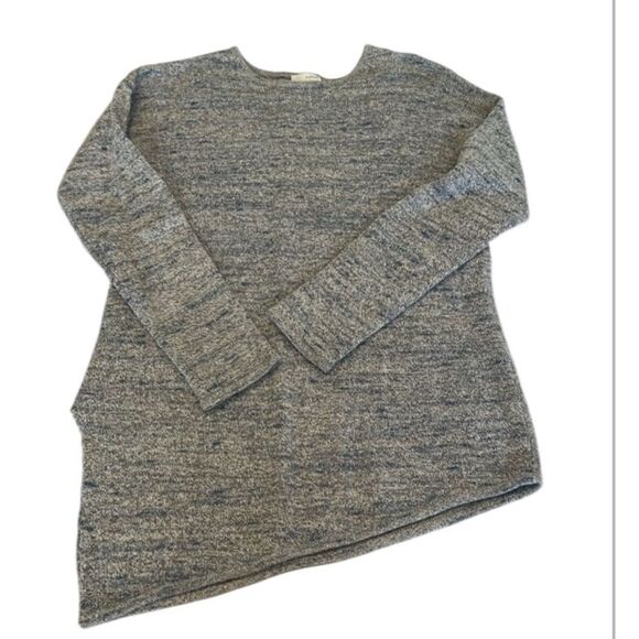 Pure JJill szS blue gray nubby blend asymmetrical hem tunic sweater worn 3x EUC - Picture 1 of 7